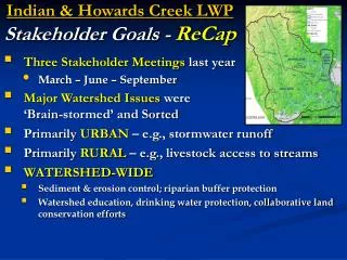 Indian &amp; Howards Creek LWP Stakeholder Goals - ReCap