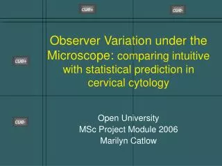 Observer Variation under the Microscope: comparing intuitive with statistical prediction in cervical cytology