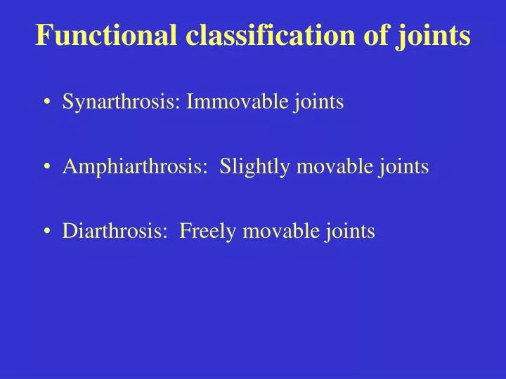 functional classification of joints
