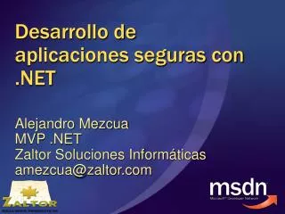 Desarrollo de aplicaciones seguras con .NET