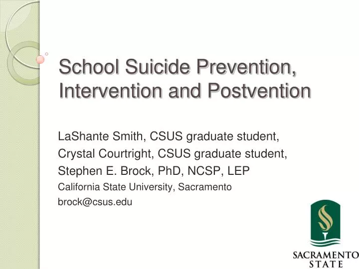 school suicide prevention intervention and postvention