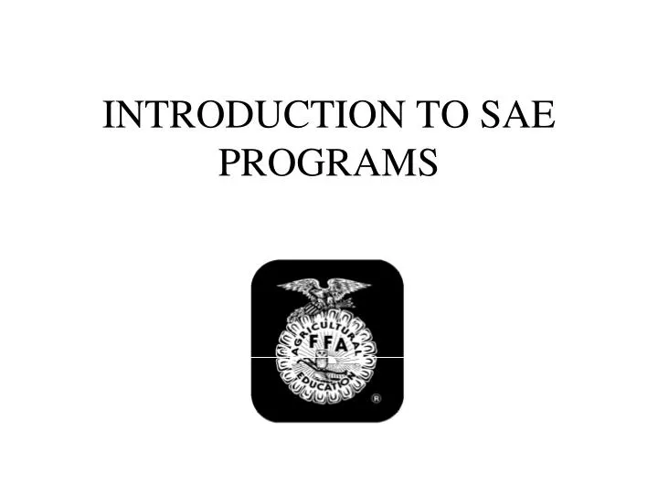 introduction to sae programs