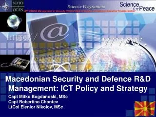 Macedonian Security and Defence R&amp;D Management: ICT Policy and Strategy