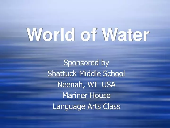 world of water