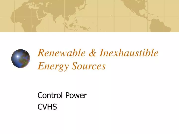 renewable inexhaustible energy sources