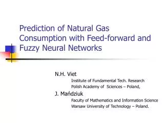 Prediction of Natural Gas Consumption with Feed-forward and Fuzzy Neural Networks