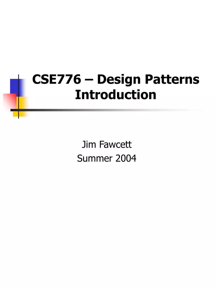 cse776 design patterns introduction