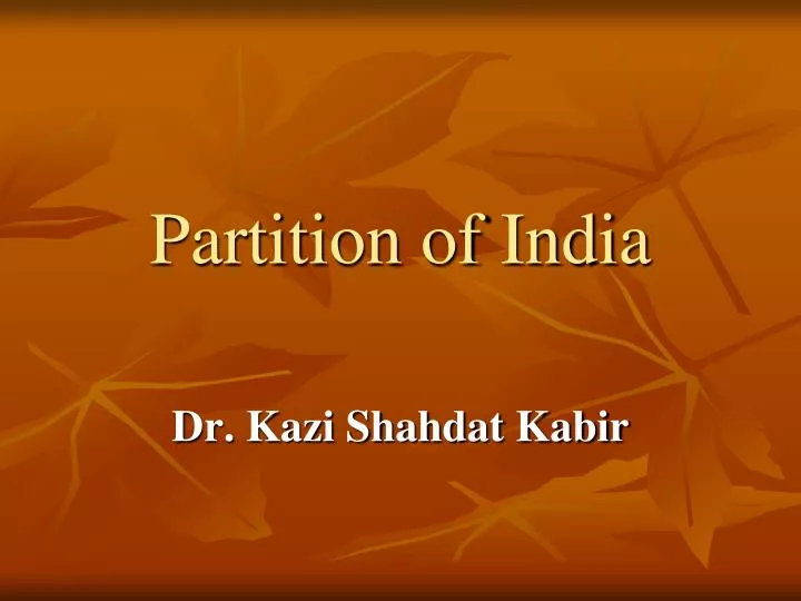 partition of india
