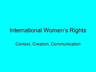 International Women’s Rights