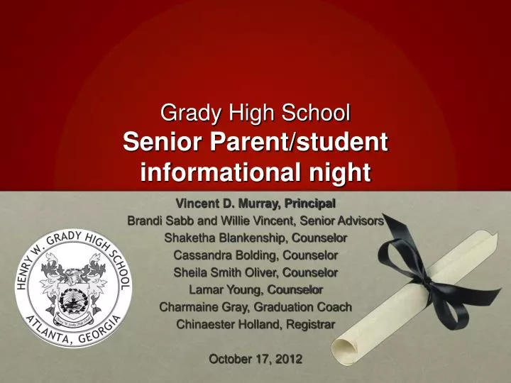 grady high school senior parent student informational night
