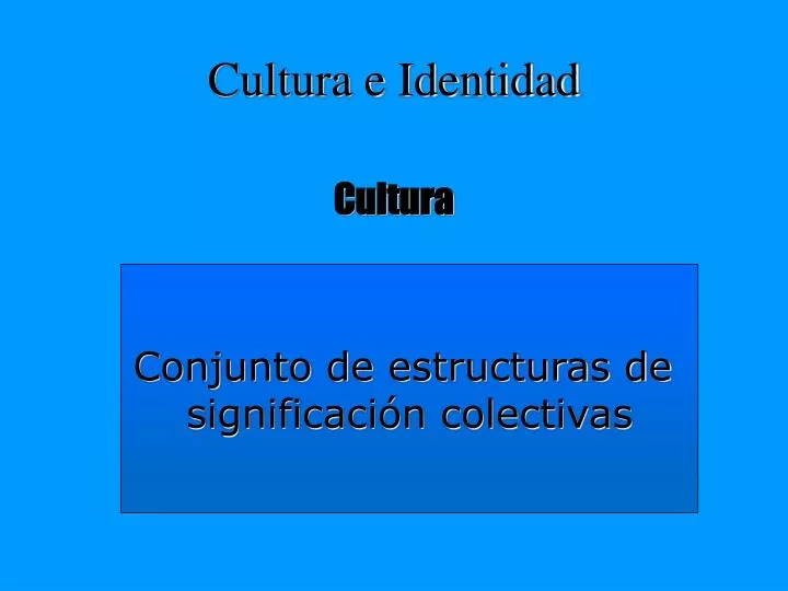 cultura e identidad