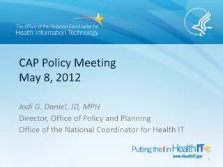 CAP Policy Meeting May 8, 2012