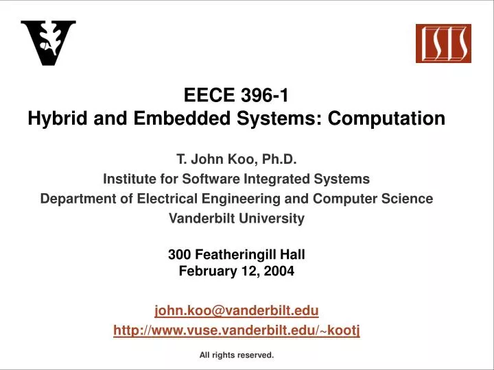 eece 396 1 hybrid and embedded systems computation