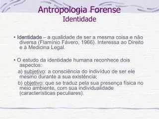 antropologia forense identidade
