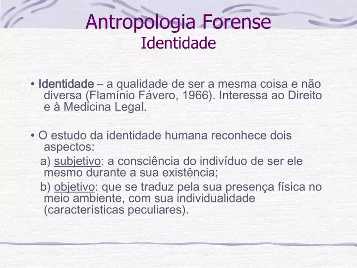 antropologia forense identidade