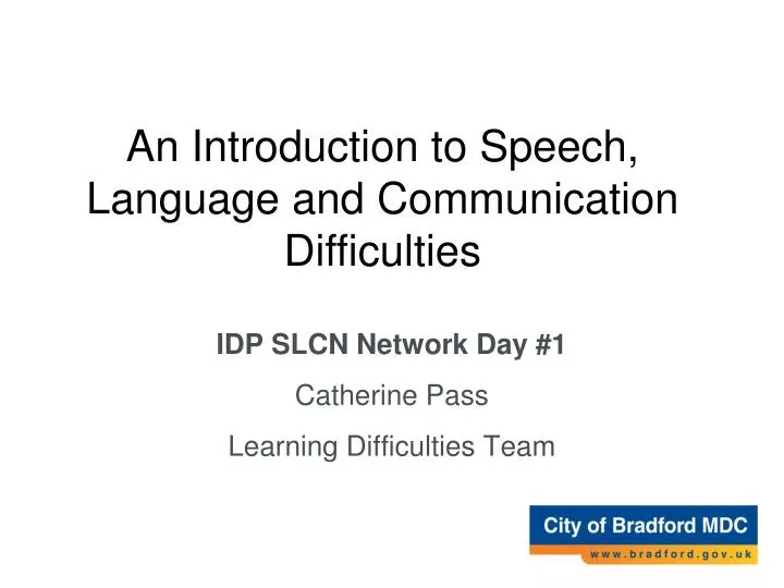 an introduction to speech language and communication difficulties