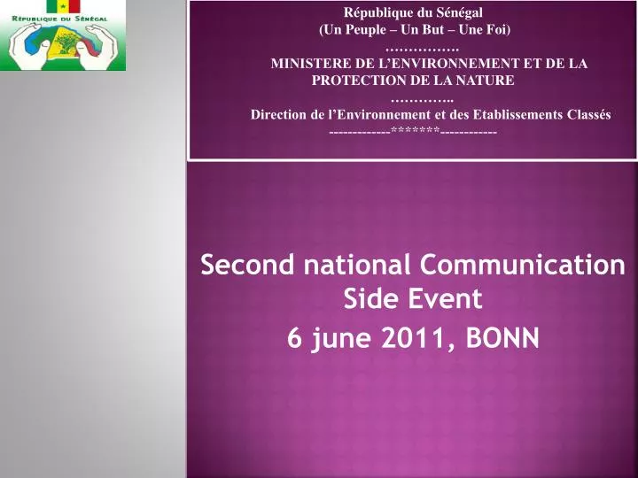 second national communication side event 6 june 2011 bonn
