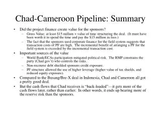 Chad-Cameroon Pipeline: Summary