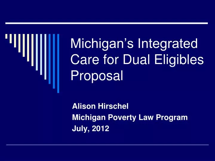michigan s integrated care for dual eligibles proposal