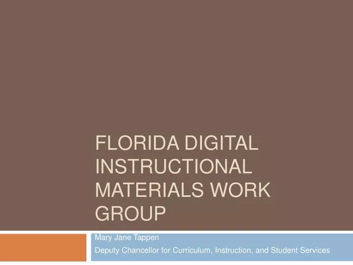 florida digital instructional materials work group
