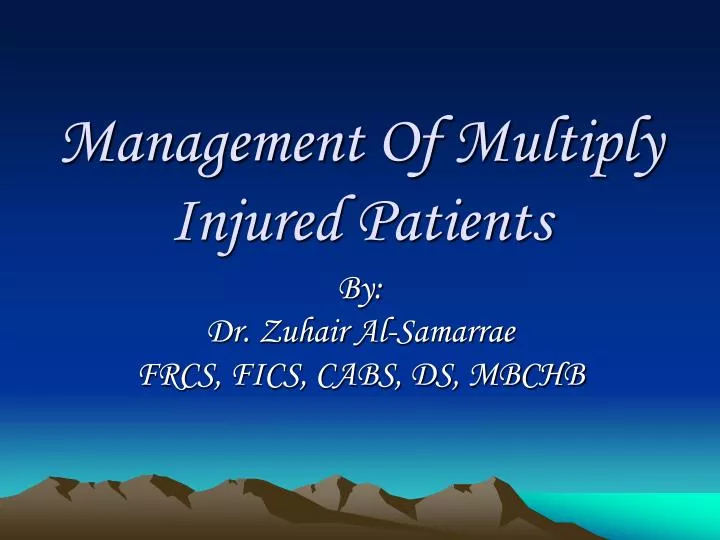 management of multiply injured patients