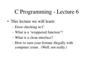 C Programming - Lecture 6