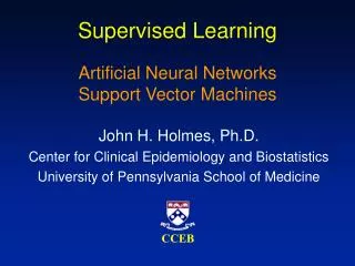 Supervised Learning Artificial Neural Networks Support Vector Machines