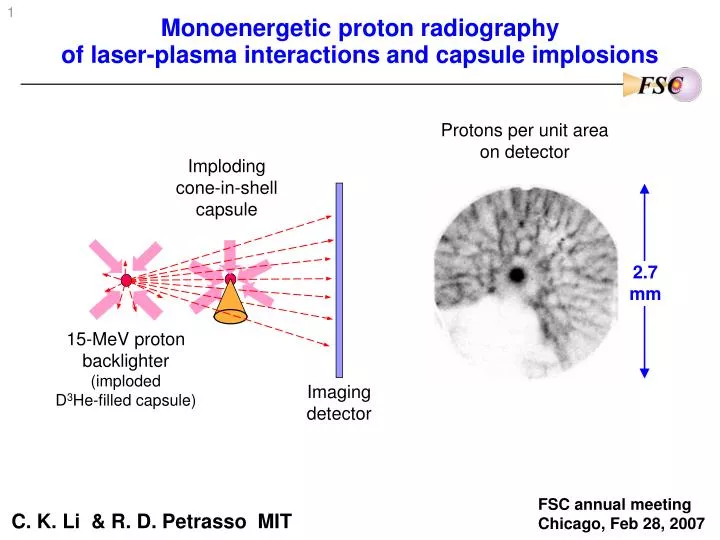 monoenergetic proton radiography of laser plasma interactions and capsule implosions