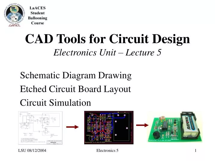 cad tools for circuit design electronics unit lecture 5