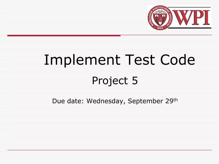 implement test code