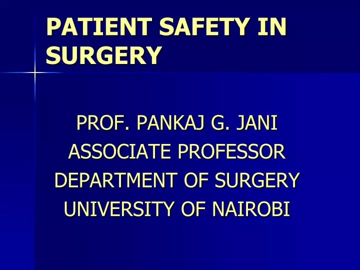 patient safety in surgery