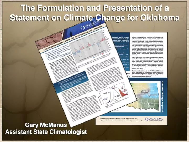 the formulation and presentation of a statement on climate change for oklahoma