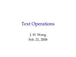 Text Operations