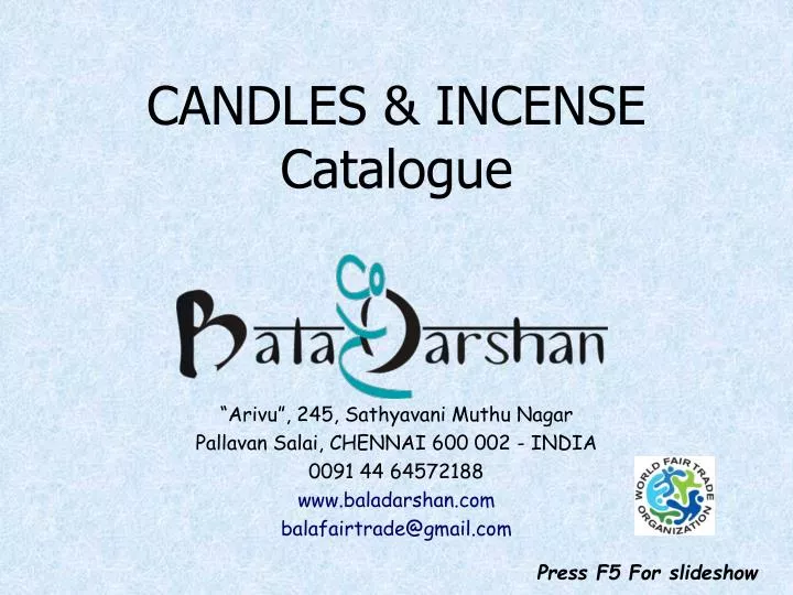 candles incense catalogue