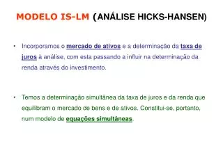 modelo is lm an lise hicks hansen