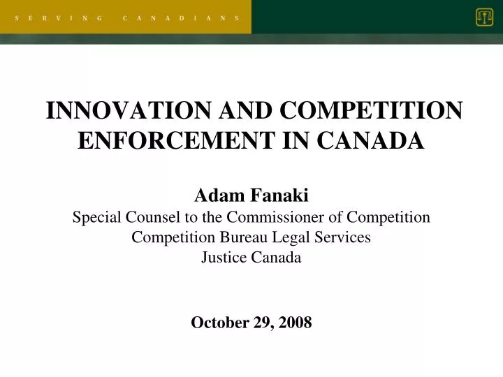 innovation and competition enforcement in canada