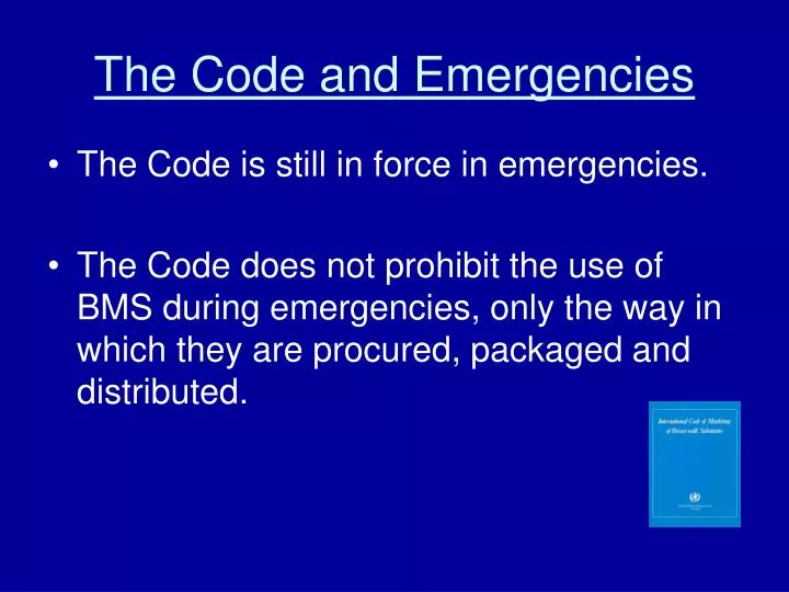 the code and emergencies