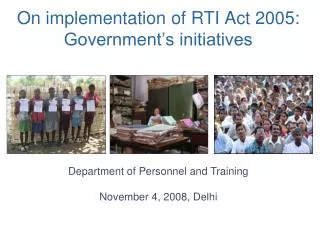 On implementation of RTI Act 2005: Government’s initiatives