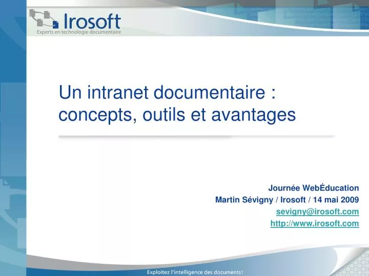 un intranet documentaire concepts outils et avantages