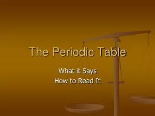 the periodic table