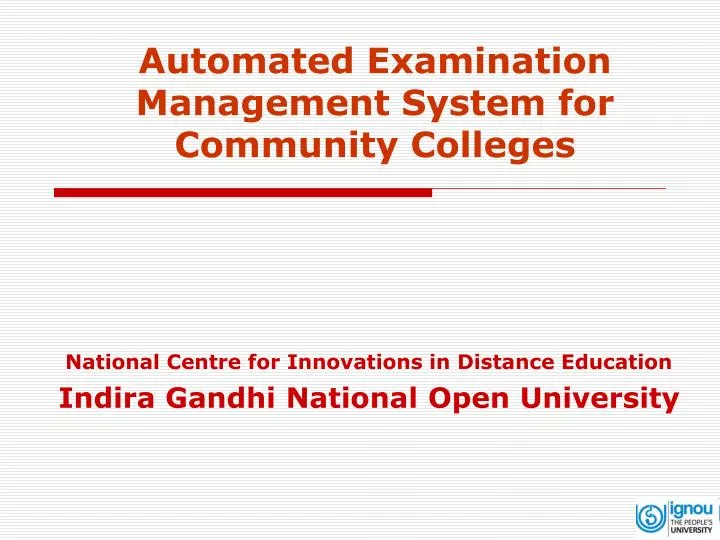 automated examination management system for community colleges