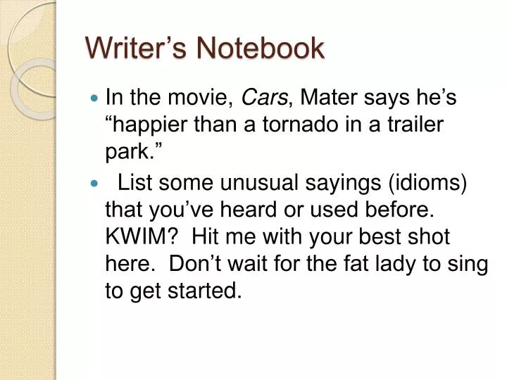 writer s notebook