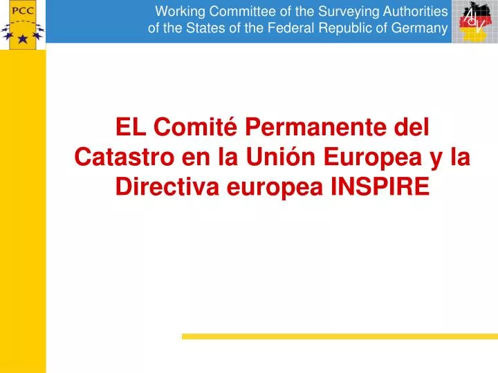 el comit permanente del catastro en la uni n europea y la directiva europea inspire