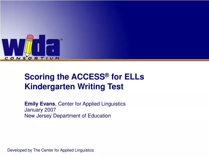 scoring the access for ells kindergarten writing test
