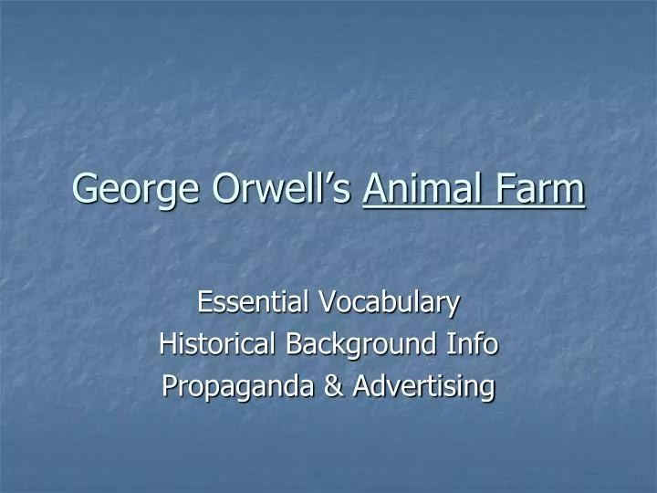 george orwell s animal farm