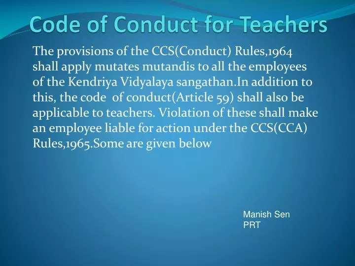 code of conduct for teachers