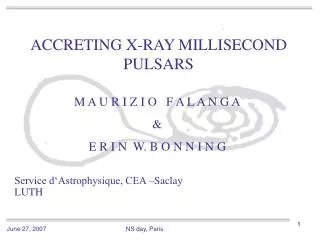 ACCRETING X-RAY MILLISECOND PULSARS