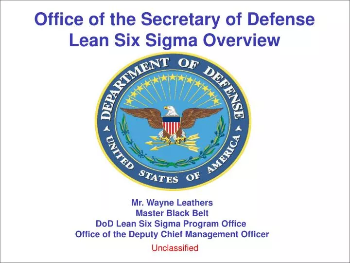 office of the secretary of defense lean six sigma overview