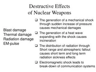 Destructive Effects of Nuclear Weapons