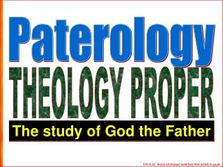 The study of God the Father